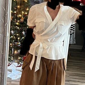 Anne Fontaine Wrap Top Fits Like Size 6